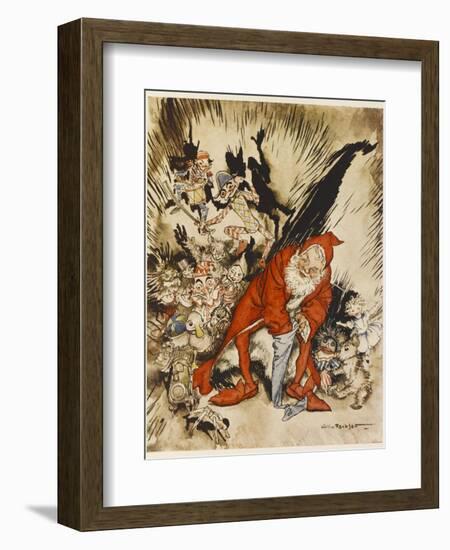 Santa Filling Stockings-Arthur Rackham-Framed Photographic Print