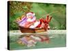 Santa Fishing-Nate Owens-Stretched Canvas