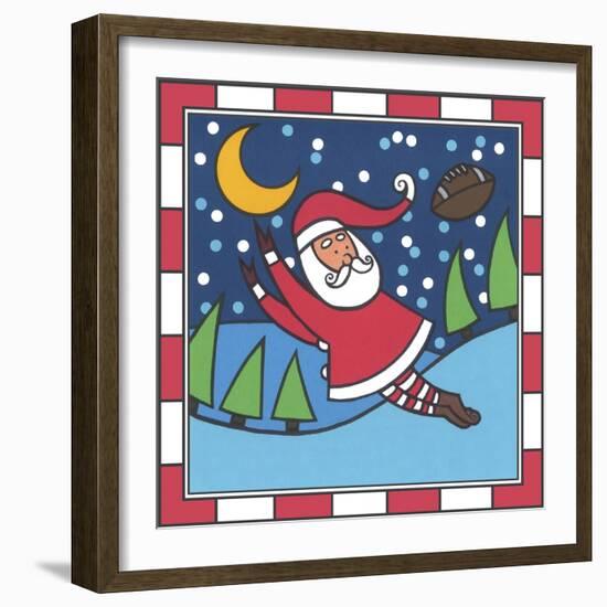 Santa Football 1-Denny Driver-Framed Giclee Print