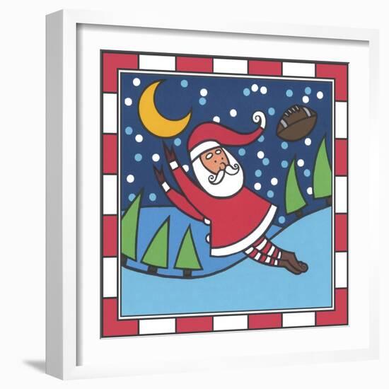 Santa Football 1-Denny Driver-Framed Giclee Print