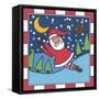 Santa Football 1-Denny Driver-Framed Stretched Canvas