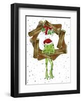 Santa Frog-Jennifer Zsolt-Framed Premium Giclee Print