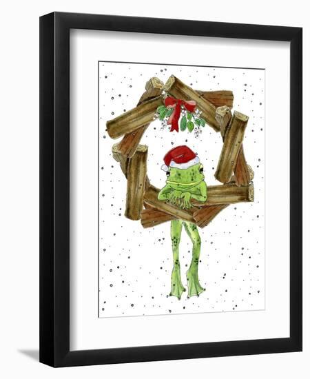 Santa Frog-Jennifer Zsolt-Framed Premium Giclee Print