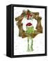 Santa Frog-Jennifer Zsolt-Framed Stretched Canvas