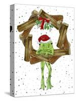 Santa Frog-Jennifer Zsolt-Stretched Canvas