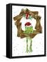 Santa Frog-Jennifer Zsolt-Framed Stretched Canvas