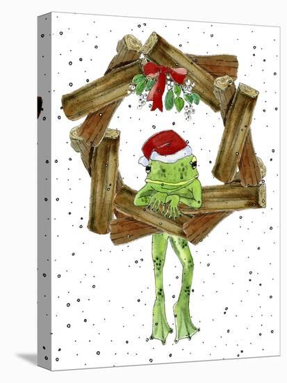 Santa Frog-Jennifer Zsolt-Stretched Canvas