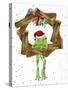 Santa Frog-Jennifer Zsolt-Stretched Canvas