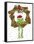 Santa Frog-Jennifer Zsolt-Framed Stretched Canvas