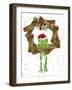 Santa Frog-Jennifer Zsolt-Framed Giclee Print