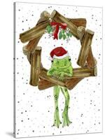 Santa Frog-Jennifer Zsolt-Stretched Canvas