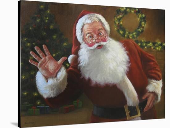 Santa Greeting-David Lindsley-Stretched Canvas