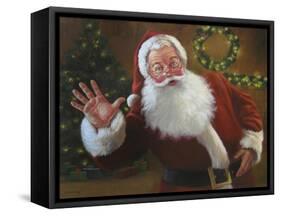 Santa Greeting-David Lindsley-Framed Stretched Canvas