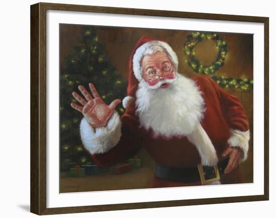 Santa Greeting-David Lindsley-Framed Giclee Print