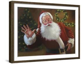 Santa Greeting-David Lindsley-Framed Giclee Print