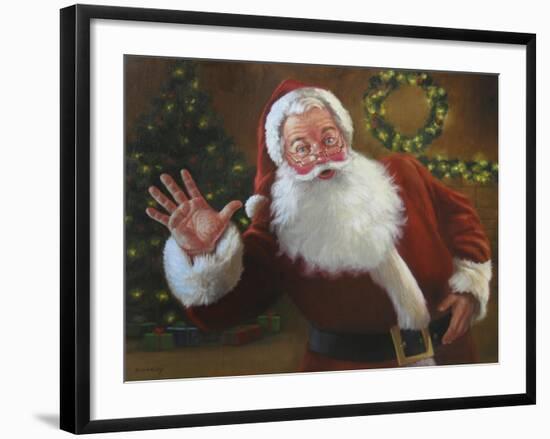 Santa Greeting-David Lindsley-Framed Giclee Print