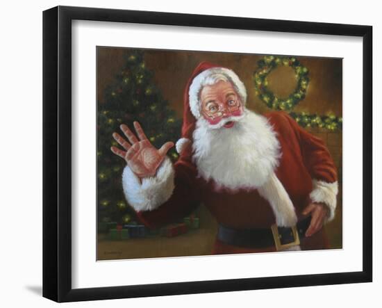 Santa Greeting-David Lindsley-Framed Giclee Print