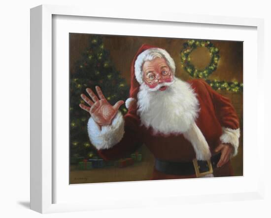 Santa Greeting-David Lindsley-Framed Giclee Print