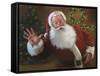 Santa Greeting-David Lindsley-Framed Stretched Canvas