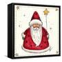 Santa Holding a Star Balloon-Beverly Johnston-Framed Stretched Canvas