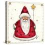 Santa Holding a Star Balloon-Beverly Johnston-Stretched Canvas