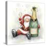 Santa Holding Bottle-MAKIKO-Stretched Canvas