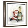 Santa Holding Bottle-MAKIKO-Framed Giclee Print