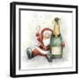 Santa Holding Bottle-MAKIKO-Framed Giclee Print