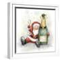 Santa Holding Bottle-MAKIKO-Framed Giclee Print