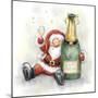 Santa Holding Bottle-MAKIKO-Mounted Giclee Print