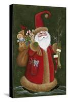 Santa Holding Toys and Stockings-Beverly Johnston-Stretched Canvas