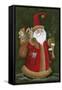 Santa Holding Toys and Stockings-Beverly Johnston-Framed Stretched Canvas