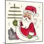 Santa Holding Tree-Beverly Johnston-Mounted Giclee Print