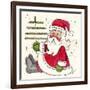 Santa Holding Tree-Beverly Johnston-Framed Giclee Print