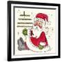 Santa Holding Tree-Beverly Johnston-Framed Giclee Print