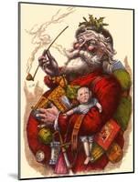 Santa Holds Armful of Toys, 1880-Thomas Nast-Mounted Giclee Print