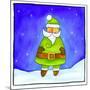 Santa in a Green Suit-null-Mounted Giclee Print