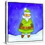 Santa in a Green Suit-null-Stretched Canvas