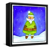 Santa in a Green Suit-null-Framed Stretched Canvas