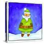 Santa in a Green Suit-null-Stretched Canvas