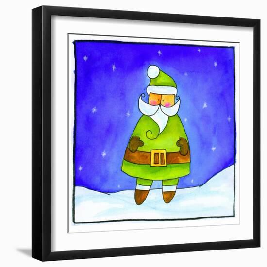 Santa in a Green Suit-null-Framed Premium Giclee Print