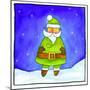 Santa in a Green Suit-null-Mounted Giclee Print