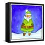 Santa in a Green Suit-null-Framed Stretched Canvas