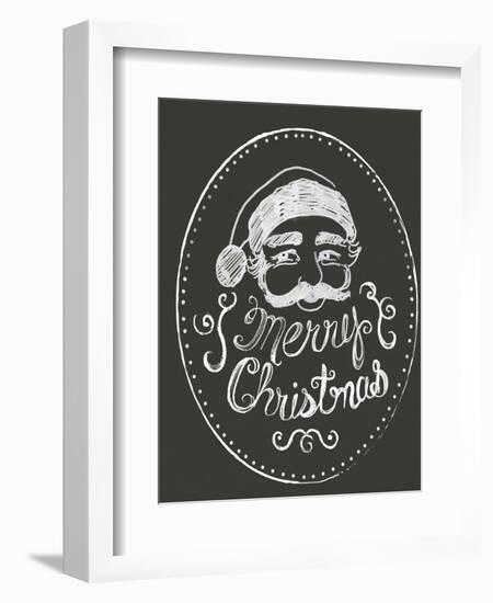 Santa in Chalk-Ali Lynne-Framed Giclee Print