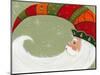 Santa in Elf’s Hat-Beverly Johnston-Mounted Giclee Print