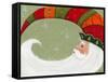 Santa in Elf’s Hat-Beverly Johnston-Framed Stretched Canvas