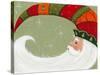 Santa in Elf’s Hat-Beverly Johnston-Stretched Canvas
