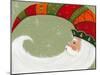 Santa in Elf’s Hat-Beverly Johnston-Mounted Giclee Print