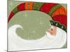 Santa in Elf’s Hat-Beverly Johnston-Mounted Giclee Print