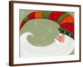 Santa in Elf’s Hat-Beverly Johnston-Framed Giclee Print